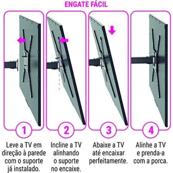 Suporte Articulado com inclinação para TV de 14"a 56" STPA MAX Multivisão Imagem de Suporte Articulado com inclinação para TV de 14"a 56" STPA MAX Multivisão