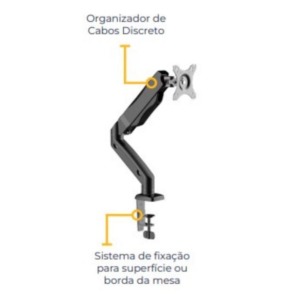 Imagem de Suporte Articulado com  Pistão a Gás para Monitor 14" á 32" SIM-2000