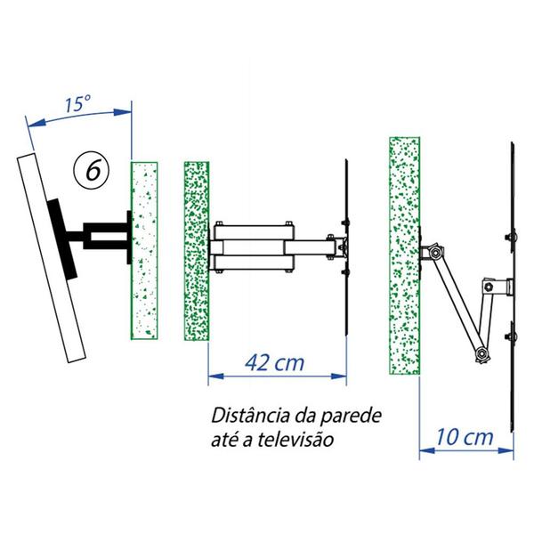 Imagem de SUPORTE ARTICULADO compatível para Smart TV Samsung UN65AU7700GXZD LED 4K 65"e outros...