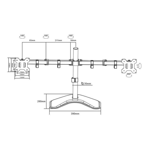 Imagem de Suporte Articulado De Mesa 2 Monitores 10 A 32 Px-Dtme32D Pi