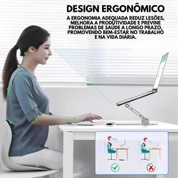 Imagem de Suporte Articulado de Mesa para Notebook, Ajustável 360 Graus, Design Ergonômico, Alumínio