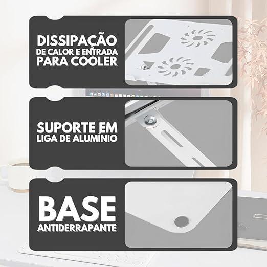 Imagem de Suporte Articulado de Mesa para Notebook, Ajustável 360 Graus, Design Ergonômico, Alumínio