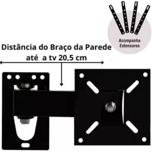 Imagem de Suporte Articulado de Parede para TV Universal Suporte Articulado BRA3.0 Brasforma