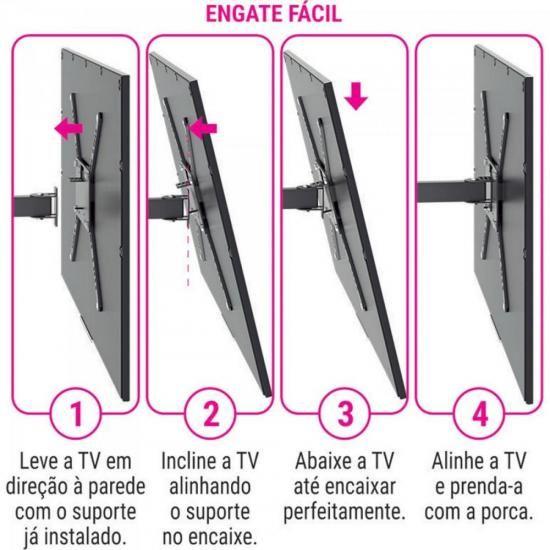 Imagem de Suporte Articulado Para TV 19"-56" Preto STPA50 Multivisão F002