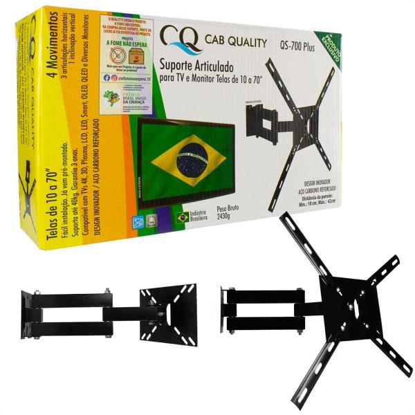 Suporte Articulado para TV 58, 60, 65, 70 polegadas Samsung, LG, Semp, Philco, AOC, TCL, Toshiba - Cab Quality Imagem de Suporte Articulado para TV 58, 60, 65, 70 polegadas Samsung, LG, Semp, Philco, AOC, TCL, Toshiba