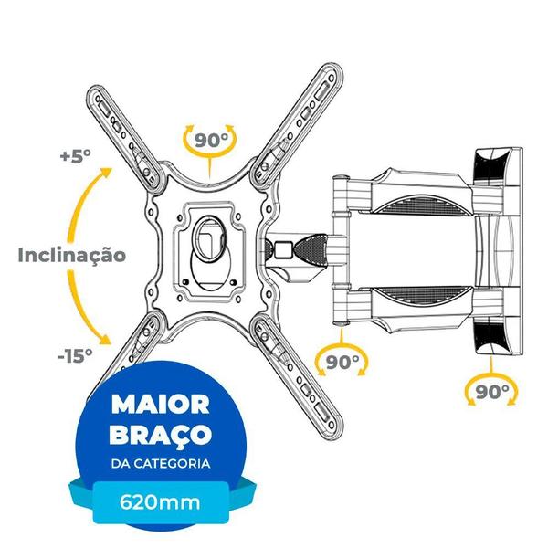 Imagem de Suporte Articulado TV 26 a 65 de Parede SAV-4403 AQUÁRIO