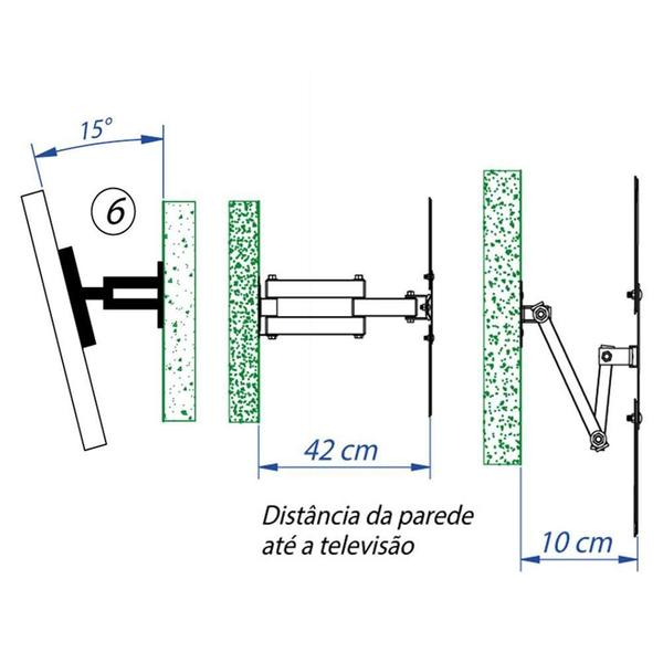 Imagem de Suporte Articulado Tv 58, 60, 65, 70 Polegadas Roku,