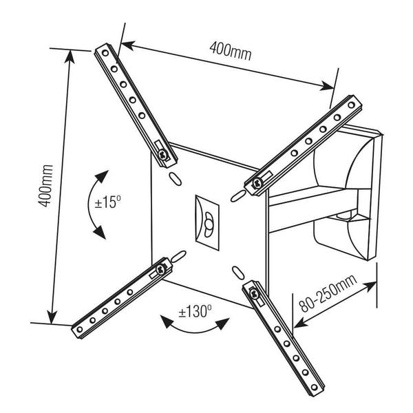 Imagem de Suporte Articulado TV LCD LED Plasma 10 a 55 Polegadas Brasforma