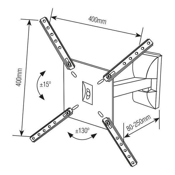 Imagem de Suporte Articulado TV LED LCD Plasma 3D Smart TV 10 a 55 Polegadas Brasforma SBRP130