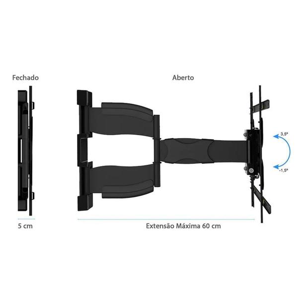 Imagem de Suporte Articulado Tv LED Wall Prime 32 a 55' MA 600 Aironflex