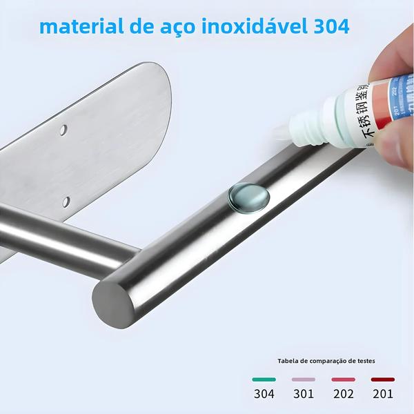 Imagem de Suporte Autoadesivo para Toalha de Papel - Aço Inoxidável - Sem Perfuração