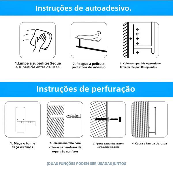 Imagem de Suporte Autoadesivo para Toalha de Papel - Aço Inoxidável - Sem Perfuração