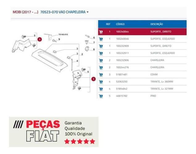 Imagem de Suporte Bagagito Porta Malas Fiat Mobi Like 2017 100240044