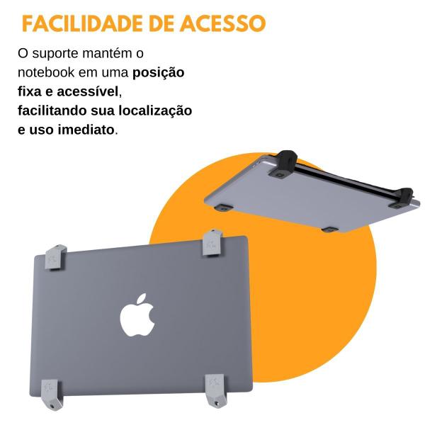 Imagem de Suporte Base Apoio para Fixar Notebook Laptop Até 3 cm Sob Embaixo da Mesa - ARTBOX3D