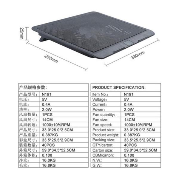 Imagem de Suporte Base Cooler Led Notebook Até 15,6 Apoio Vertical Usb - Oberon