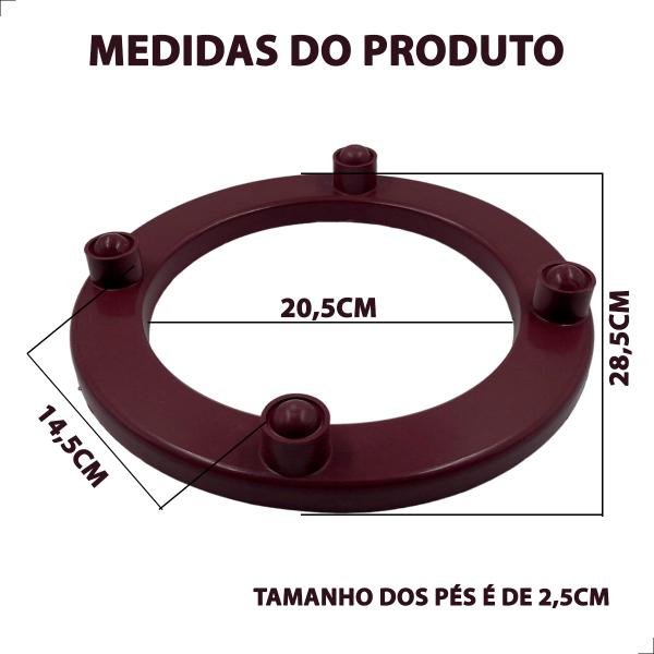 Imagem de Suporte Base Para Botijão Bujão de Gás Reforçado Resistente Utilidade Doméstica Cozinha em Polipropileno Sem Rodinhas Redondo