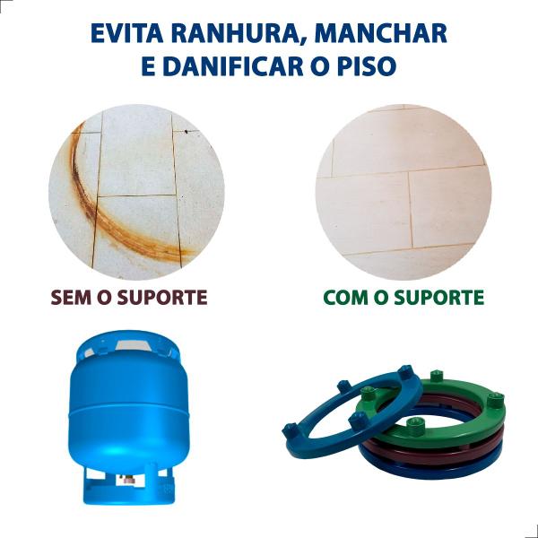 Imagem de Suporte Base Para Botijão Bujão de Gás Reforçado Resistente Utilidade Doméstica Cozinha em Polipropileno Sem Rodinhas Redondo