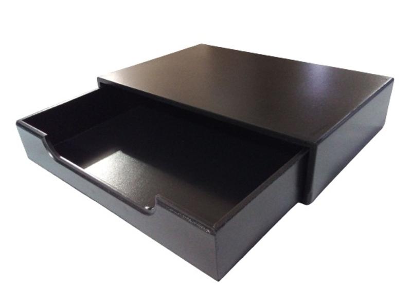 Imagem de Suporte Base Para Monitor D Mesa Com 1 Gaveta Multiuso Preto