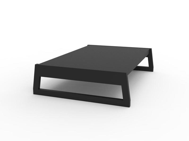 Imagem de Suporte Base Para Monitor Tela Pc Mesa Ergonômico Mdf Preto