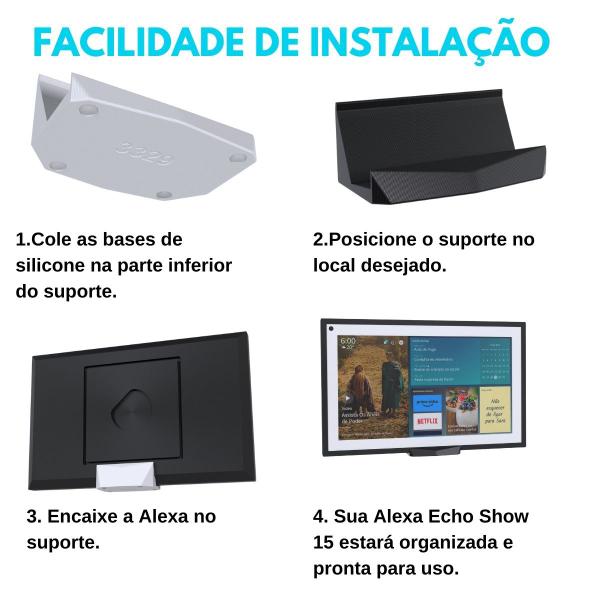 Imagem de Suporte Base Stand Angulado de Mesa Compatível com Amazon Alexa Echo Show 15 - ARTBOX3D