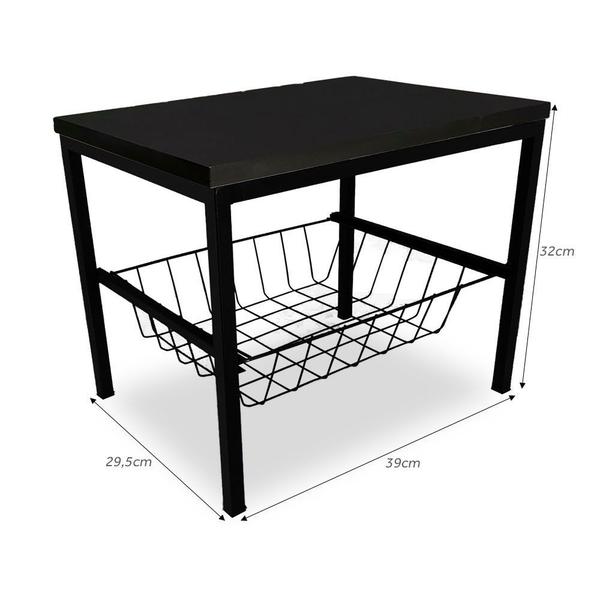 Suporte Bebedouro Botijão Mini Balcão Cesto E Tampo Preto - Genus Móveis Imagem de Suporte Bebedouro Botijão Mini Balcão Cesto E Tampo Preto