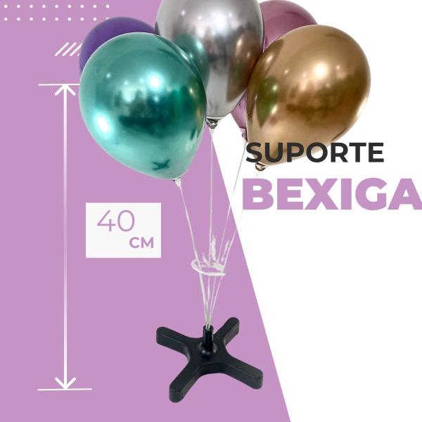 Imagem de Suporte Bexiga Balão de 40cm para Mesa Chão c/ 5 Hastes Pega Balão Decoração Aniverário Eventos Reutilizável Qualidade Resistente Estável