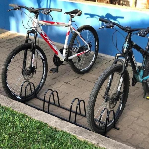 Imagem de Suporte Bicicletário Estacionamento Shopping De Chão 4 Vagas