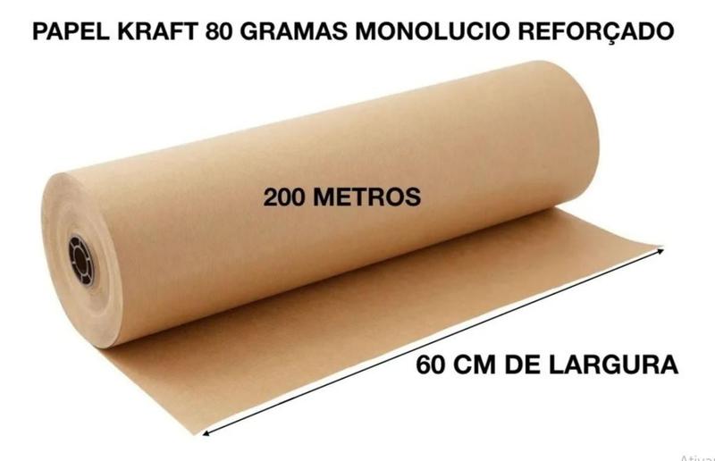 Imagem de Suporte + bobina 60 cm monolucido papel kraft 80 gr embalagem presente