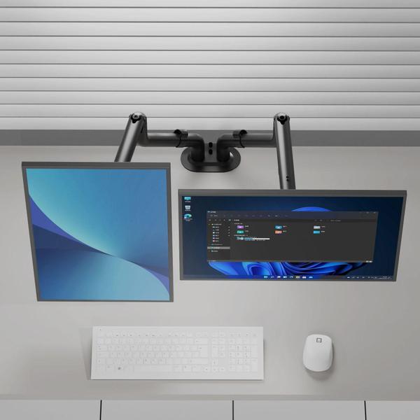 Imagem de Suporte Braço Articulado A Gás P/2 Monitores Samsung,Dell,Lg