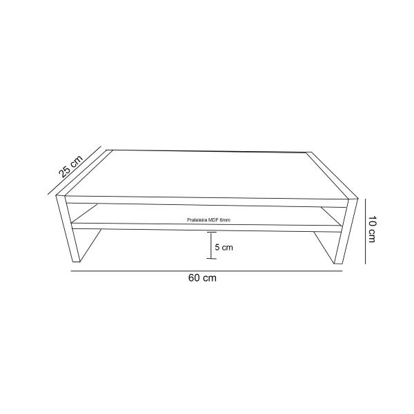 Imagem de Suporte c/ Prateleira Para Monitor Em Mdf