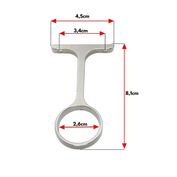 Imagem de Suporte Cabideiro Aéreo Redondo Cromado Metal Kit 20 Pçs