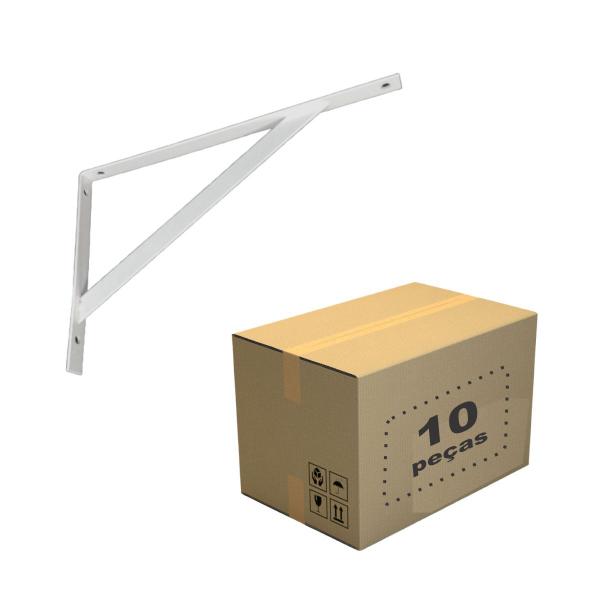 Imagem de Suporte Cantoneira 50x27cm Branco 10pçs Caixa nv709