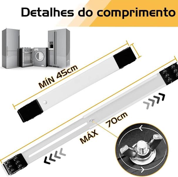 Suporte Carrinho Base Rodinhas Ajustável Geladeira Armário - Markelk Imagem de Suporte Carrinho Base Rodinhas Ajustável Geladeira Armário