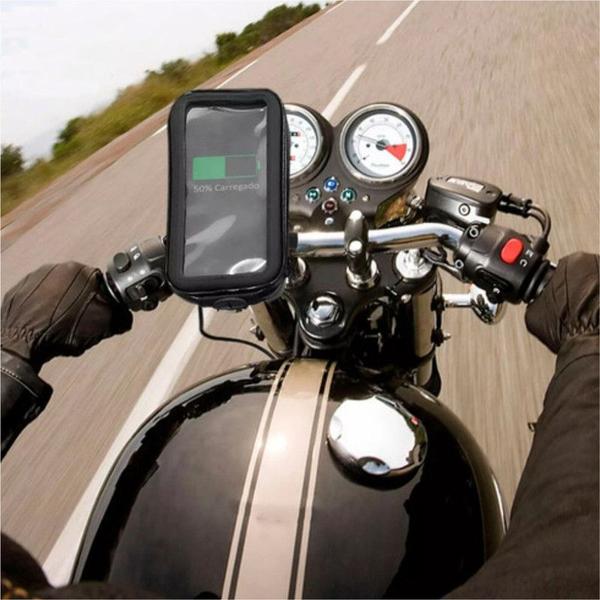 Imagem de Suporte Case Celular Gps Moto Bike à Prova D'água 6,6"