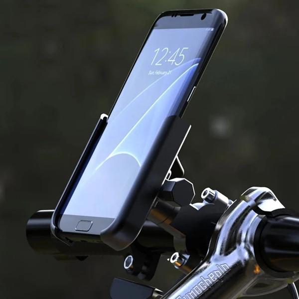 Imagem de Suporte Celular Alumínio Guidão de Moto e Bicicleta Bike 100% Metálico Metal