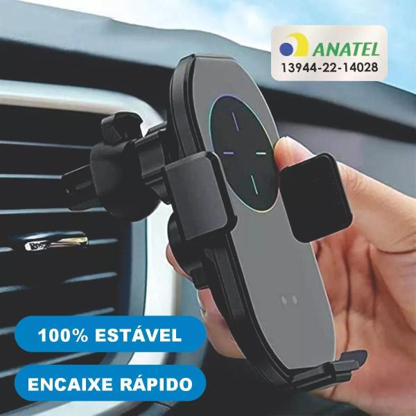 Imagem de Suporte Celular Carregador Indução Vw Up Gol Voyage Polo Virtus Saveiro T-Cross Universal