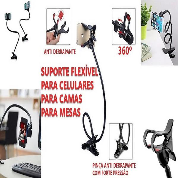 Imagem de Suporte Celular Mesa Cabeceira Cama Haste Flexível Universal