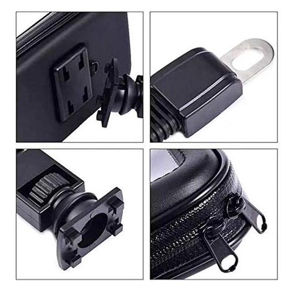 Imagem de Suporte Celular Smartphone Gps Moto Retrovisor 6,3 Polegadas