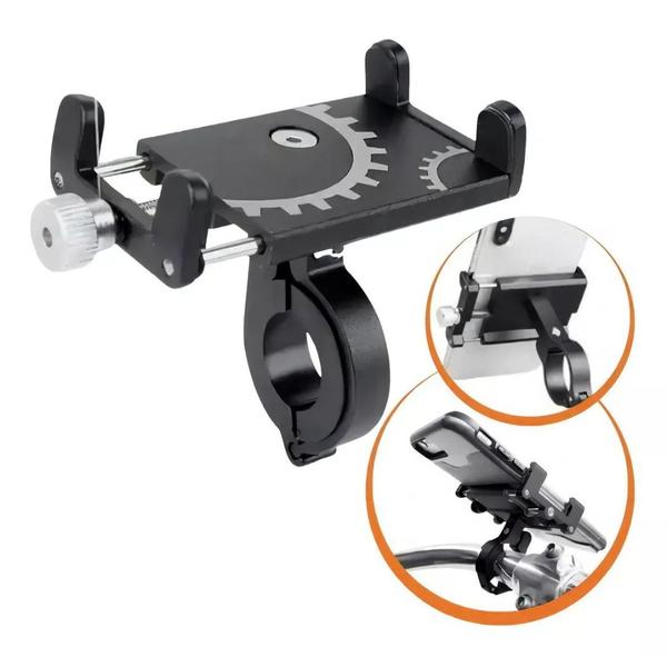 Suporte Celular Universal em Aluminio GPS Motos Bicicleta Bike Prende no Guidão - COMERCIAL MARCO FERRARI DROP RIO Imagem de Suporte Celular Universal em Aluminio GPS Motos Bicicleta Bike Prende no Guidão