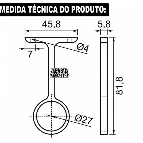 Imagem de Suporte Central Para Tubo Redondo Para Guarda Roupa Cromado