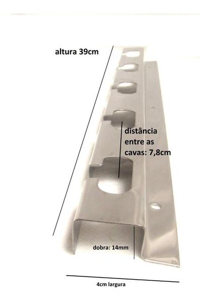 Suporte Churrasqueira 5 Níveis inox com 4 Tubos Alum 75cm - Plenitude Imagem de Suporte Churrasqueira 5 Níveis inox com 4 Tubos Alum 75cm