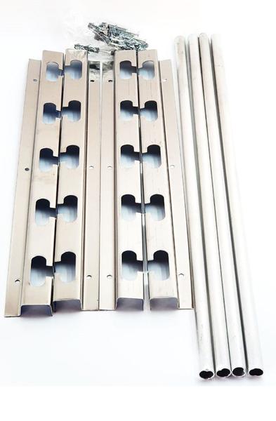 Suporte Churrasqueira 5 Níveis inox com 4 Tubos Alum 75cm - Plenitude Imagem de Suporte Churrasqueira 5 Níveis inox com 4 Tubos Alum 75cm