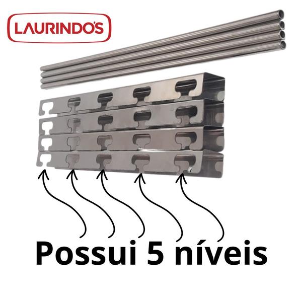 Imagem de Suporte Churrasqueira Inox E Barra De Inox 60cm Churrasco