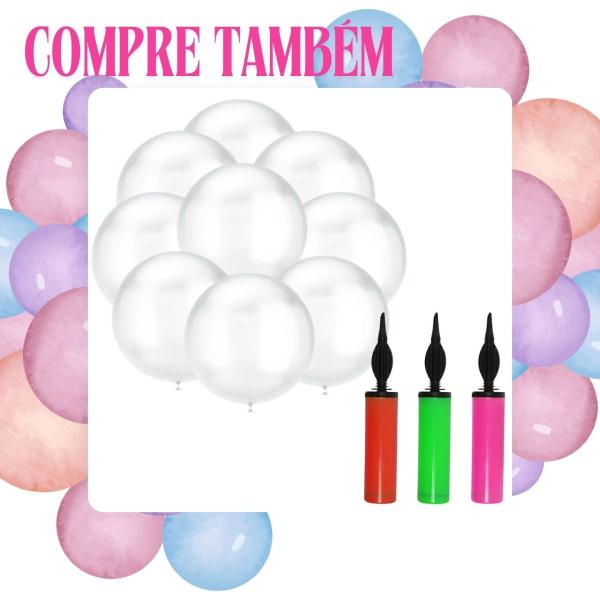 Imagem de Suporte Coluna Balão Base Bexiga 1,5m+ Clip Anel Aniversário