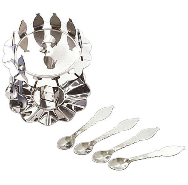 Suporte com Colheres de Café em aço Inox 13 peças Cód. 1000 - Pantheon Imagem de Suporte com Colheres de Café em aço Inox 13 peças Cód. 1000 - Pantheon