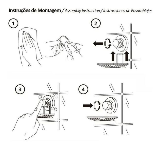 Imagem de Suporte Com Saleiro 500g Branco Com Ventosa Cromado Cozinha