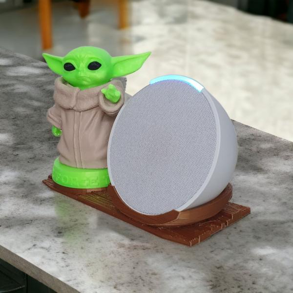 Suporte compativel com Alexa Echo POP Baby Yoda Mandalorian Star Wars Disney - CEO 3D PRINTING Imagem de Suporte compativel com Alexa Echo POP Baby Yoda Mandalorian Star Wars Disney