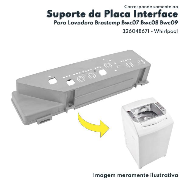 Imagem de Suporte Console da Placa Interface Para Lavadora Brastemp Consul Bwc07 Bwc08 Bwc09 Burdog 326048671 