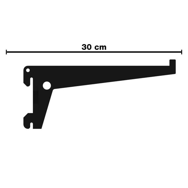 Imagem de Suporte Cremalheira Para Trilho Simples 30cm Preto Brasforma