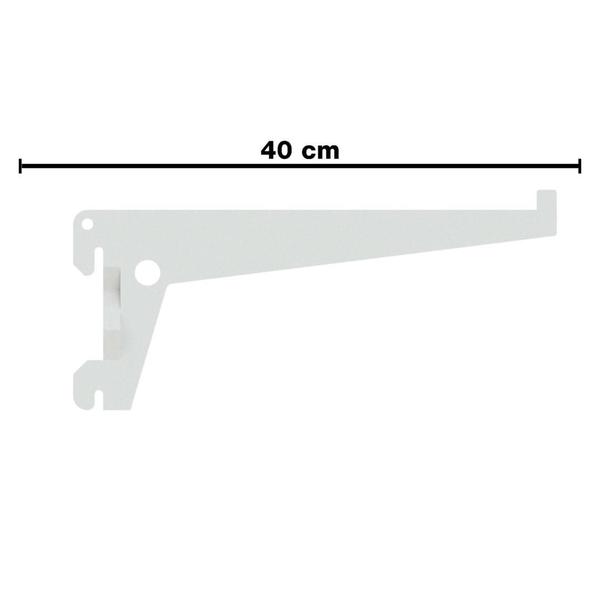 Imagem de Suporte cremalheira para trilho simples 40cm branco brasform